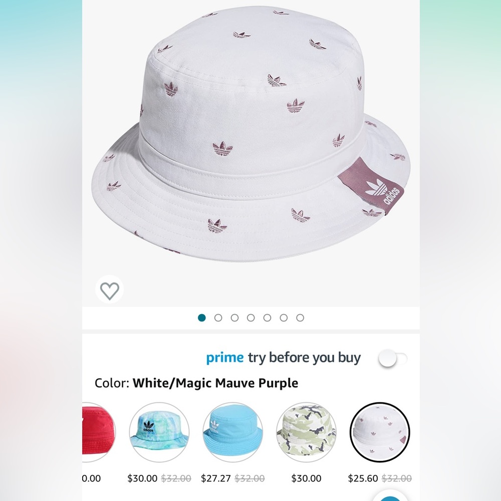 Adidas Pink/White Bucket Hat